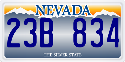 NV license plate 23B834