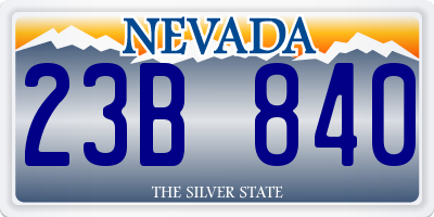 NV license plate 23B840