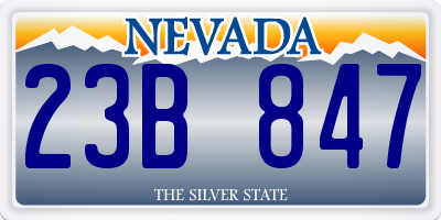 NV license plate 23B847