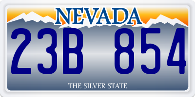 NV license plate 23B854