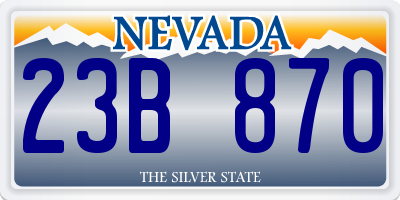 NV license plate 23B870