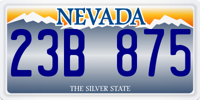NV license plate 23B875