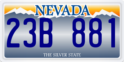 NV license plate 23B881