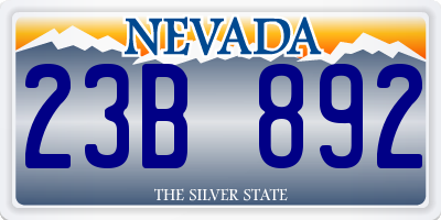 NV license plate 23B892