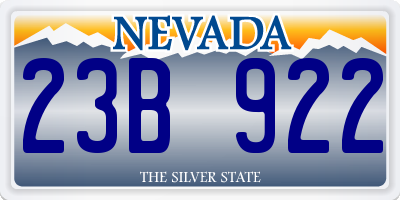 NV license plate 23B922