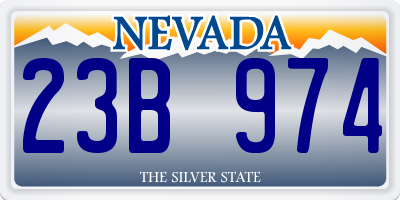 NV license plate 23B974