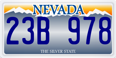 NV license plate 23B978