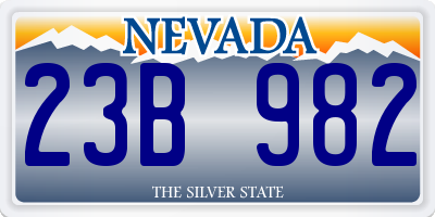 NV license plate 23B982