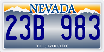 NV license plate 23B983