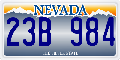 NV license plate 23B984