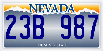 NV license plate 23B987