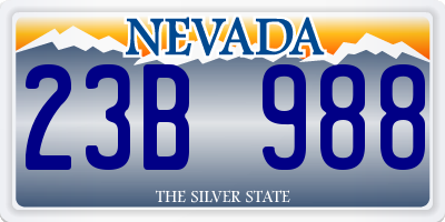 NV license plate 23B988