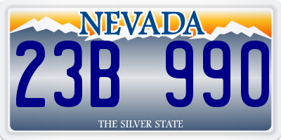 NV license plate 23B990