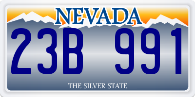 NV license plate 23B991