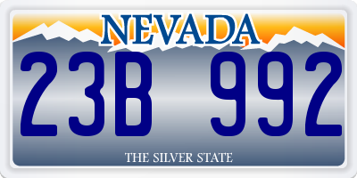 NV license plate 23B992