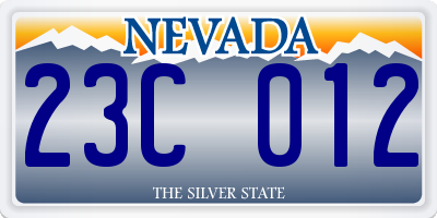 NV license plate 23C012