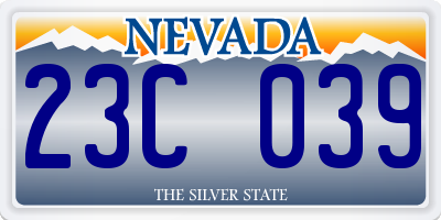 NV license plate 23C039