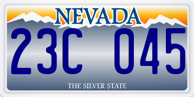 NV license plate 23C045