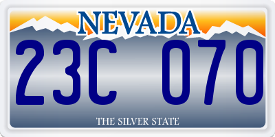 NV license plate 23C070