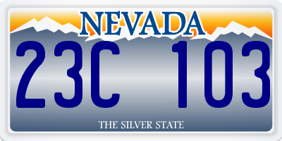 NV license plate 23C103