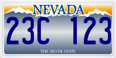 NV license plate 23C123