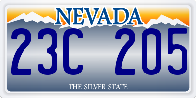 NV license plate 23C205