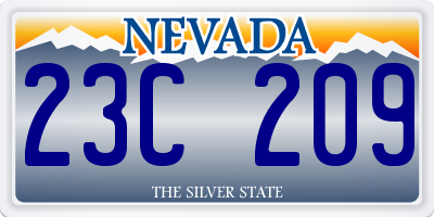 NV license plate 23C209