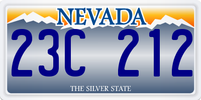 NV license plate 23C212