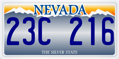 NV license plate 23C216