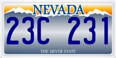 NV license plate 23C231