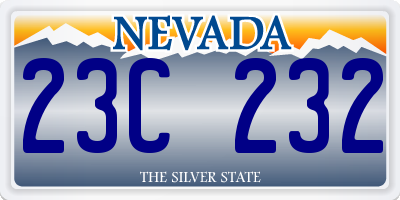 NV license plate 23C232