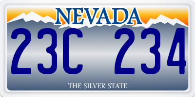 NV license plate 23C234