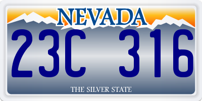 NV license plate 23C316