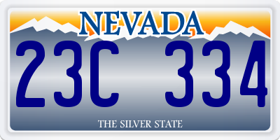 NV license plate 23C334