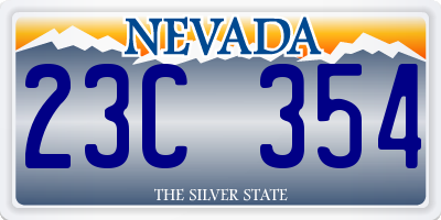 NV license plate 23C354