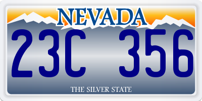 NV license plate 23C356