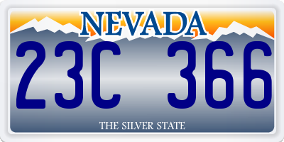 NV license plate 23C366