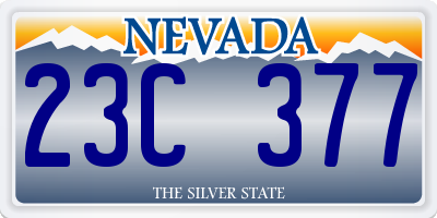 NV license plate 23C377