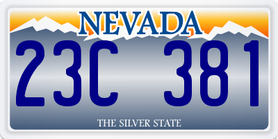 NV license plate 23C381