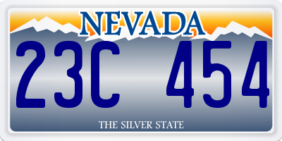 NV license plate 23C454
