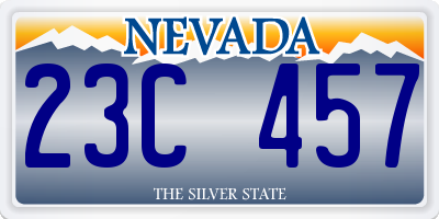 NV license plate 23C457