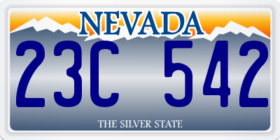 NV license plate 23C542