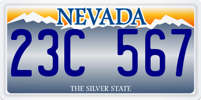 NV license plate 23C567