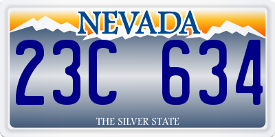 NV license plate 23C634