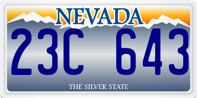 NV license plate 23C643