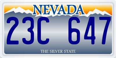 NV license plate 23C647