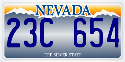 NV license plate 23C654