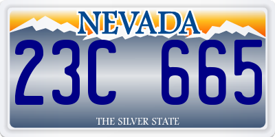 NV license plate 23C665