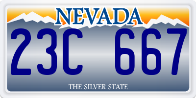 NV license plate 23C667