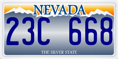 NV license plate 23C668